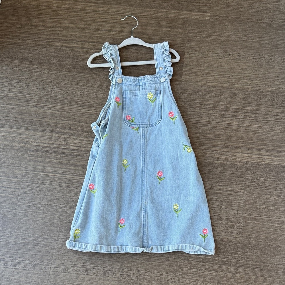 Floral Embroidered Denim Jumper for Kids